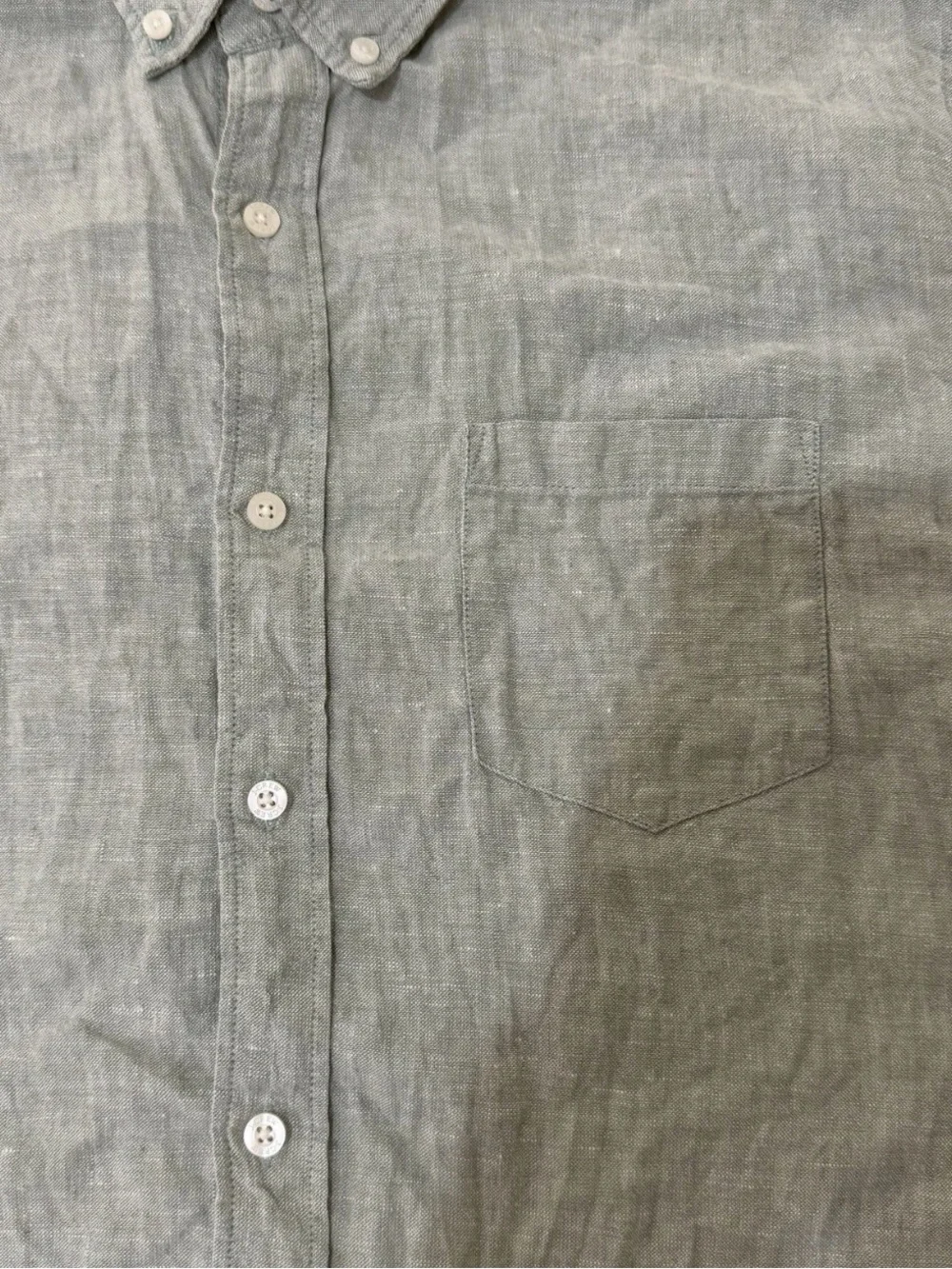 J.Crew Men's Light Sage Green Linen Blend Button Down Shirt Size XL